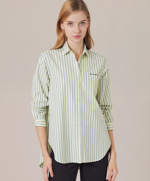 MACKINTOSH LONDON（マッキントッシュ ロンドン）の「スーピマストライプシャツ（シャツ/ブラウス・レディース・イエロー/ブルー系その他4/オフホワイト・38）」の3枚目の写真