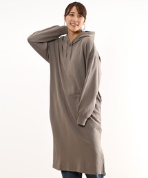 LEAD（リード）の「コットン100％ スウェット ロング パーカー（ワンピース）」