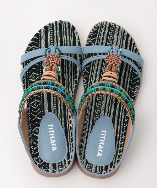 チチカカ(チチカカ)の「エスニックビーズサンダル(サンダル・レディース・ブラック/オフホワイト/ブルー・MEDIUM/LARGE)」の12枚目の写真