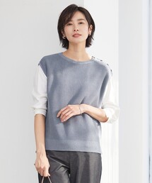 【洗える】 リネンコットン ニットベスト