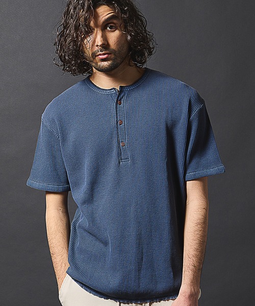 RATTLE TRAP(ラトルトラップ)の「ワッフルピグメントヘンリーネックTシャツ(Tシャツ/カットソー・メンズ・ホワイト/ネイビー/ブラック・LL/L/M)」の10枚目の写真