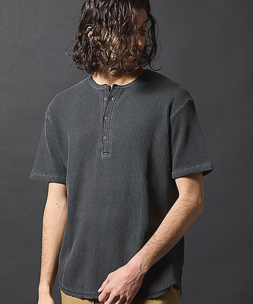 RATTLE TRAP(ラトルトラップ)の「ワッフルピグメントヘンリーネックTシャツ(Tシャツ/カットソー・メンズ・ホワイト/ネイビー/ブラック・LL/L/M)」の5枚目の写真