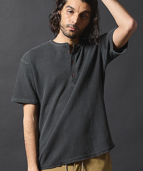 RATTLE TRAP(ラトルトラップ)の「ワッフルピグメントヘンリーネックTシャツ(Tシャツ/カットソー・メンズ・ホワイト/ネイビー/ブラック・LL/L/M)」の11枚目の写真