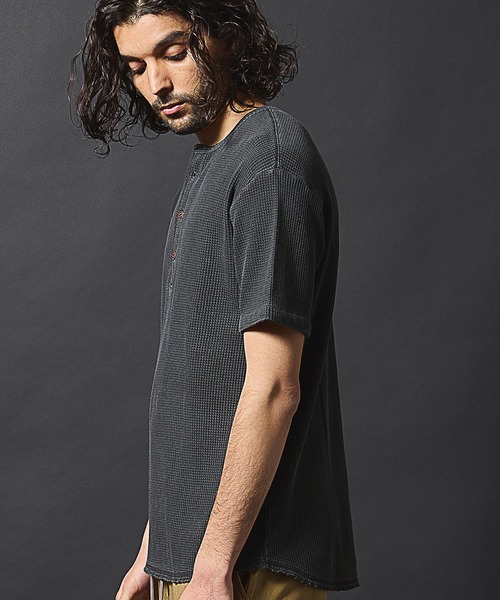 RATTLE TRAP(ラトルトラップ)の「ワッフルピグメントヘンリーネックTシャツ(Tシャツ/カットソー・メンズ・ホワイト/ネイビー/ブラック・LL/L/M)」の8枚目の写真