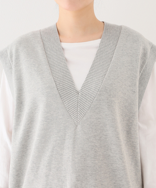 CINOH(チノ)の「【CINOH / チノ】Vネックベスト(ニット/セーター・レディース・ライトグレー/ベージュ・FREE)」の20枚目の写真