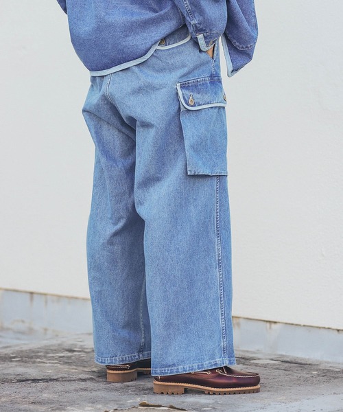 ARMY TWILL（アーミーツイル）の「ARMY TWILL　12OZ Denim Cargo Pants（デニムパンツ・メンズ・ライトブルー/ネイビー・MEDIUM/LARGE）」の13枚目の写真