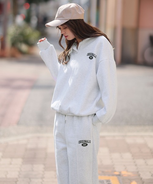 LAFFMO（ラフモ）の「オーバーサイズスウェットセットアップ（セットアップ・レディース・グレー/ブラック・FREE）」の9枚目の写真