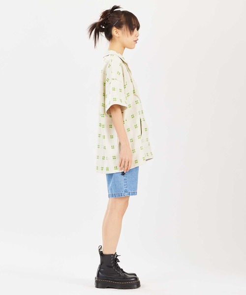 X-girl(エックスガール)の「PLAID WAFFLE TUNIC TOP(シャツ/ブラウス・レディース・グレー/ホワイト/ベージュ・S/M)」の21枚目の写真