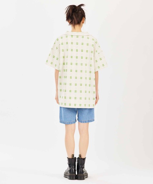 X-girl(エックスガール)の「PLAID WAFFLE TUNIC TOP(シャツ/ブラウス・レディース・グレー/ホワイト/ベージュ・S/M)」の12枚目の写真