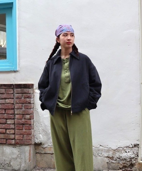 Badhiya ZIP BLOUSON - twill 乱痴気 LANTIKI Badhiya（バディ―ヤ）の「ZIP BLOUSON - twill（ブルゾン）」 - WEAR