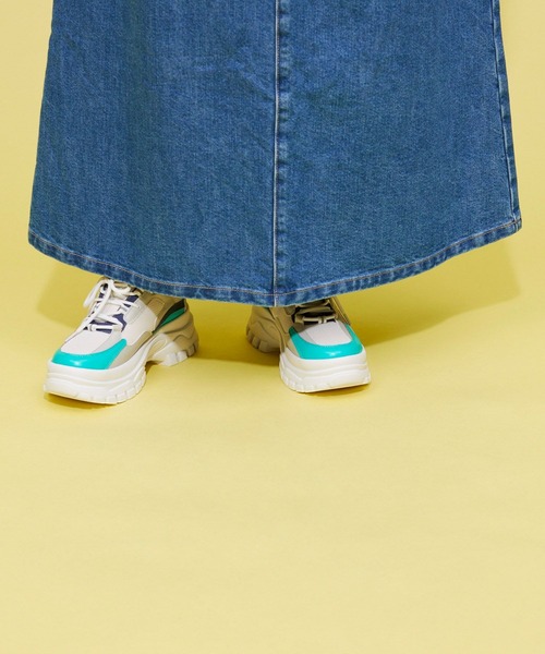 FOREVER 21(フォーエバー トゥエンティーワン)の「【VINTAGE】デニムロングスカート(デニムスカート・レディース・ブラック/ライトインディゴブルー・MEDIUM/SMALL)」の13枚目の写真