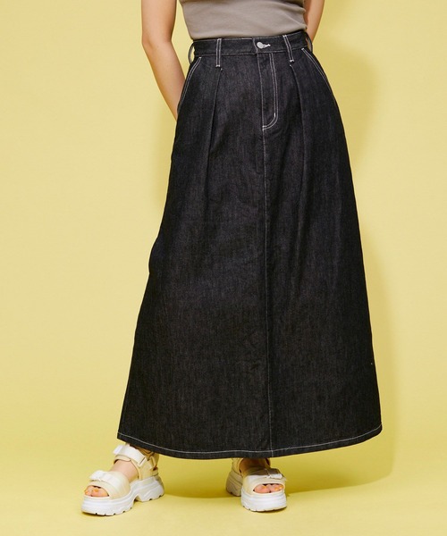 FOREVER 21(フォーエバー トゥエンティーワン)の「【VINTAGE】デニムロングスカート(デニムスカート・レディース・ブラック/ライトインディゴブルー・MEDIUM/SMALL)」の17枚目の写真