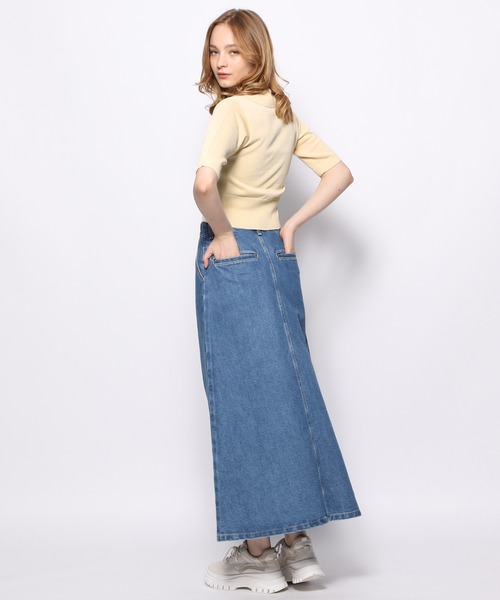 FOREVER 21(フォーエバー トゥエンティーワン)の「【VINTAGE】デニムロングスカート(デニムスカート・レディース・ブラック/ライトインディゴブルー・MEDIUM/SMALL)」の20枚目の写真