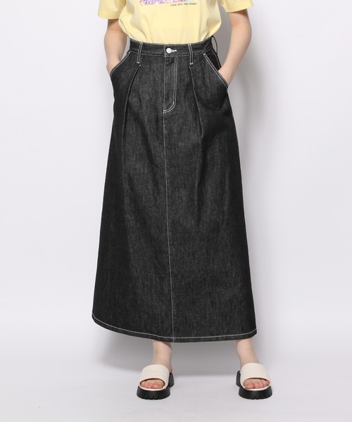 FOREVER 21(フォーエバー トゥエンティーワン)の「【VINTAGE】デニムロングスカート(デニムスカート・レディース・ブラック/ライトインディゴブルー・MEDIUM/SMALL)」の16枚目の写真
