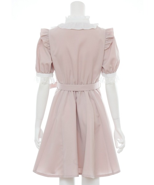 Secret Honey（シークレットハニー）の「レースラッフルスタンドカラーワンピース（ワンピース・レディース・ピンク/ブラックミックス/ブラック・MEDIUM）」の10枚目の写真