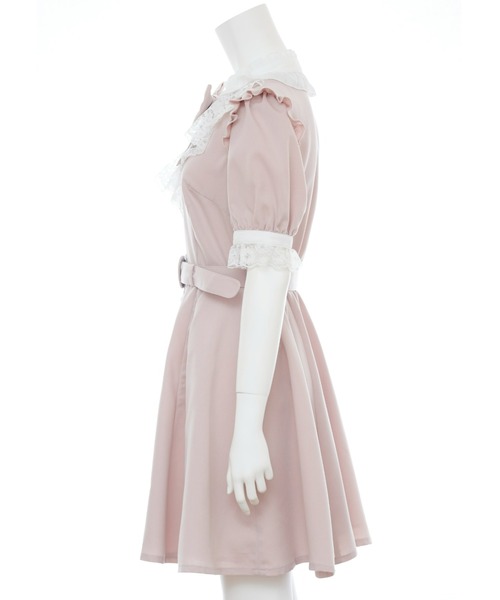 Secret Honey（シークレットハニー）の「レースラッフルスタンドカラーワンピース（ワンピース・レディース・ピンク/ブラックミックス/ブラック・MEDIUM）」の9枚目の写真