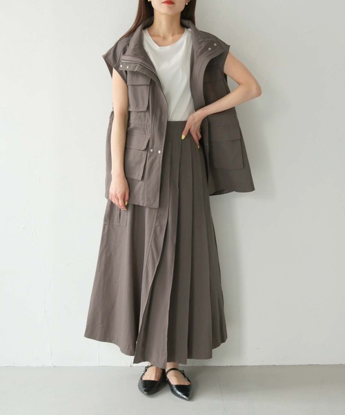 Lant Kalte（ラントカルテ）の「【Lant Kalte】コットンバイオベスト（ベスト・レディース・チャコール/カーキ・M）」の13枚目の写真