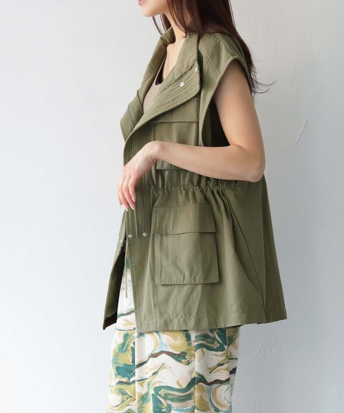 Lant Kalte（ラントカルテ）の「【Lant Kalte】コットンバイオベスト（ベスト・レディース・チャコール/カーキ・M）」の4枚目の写真