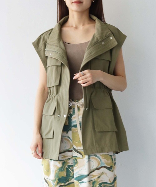 Lant Kalte（ラントカルテ）の「【Lant Kalte】コットンバイオベスト（ベスト・レディース・チャコール/カーキ・M）」の3枚目の写真