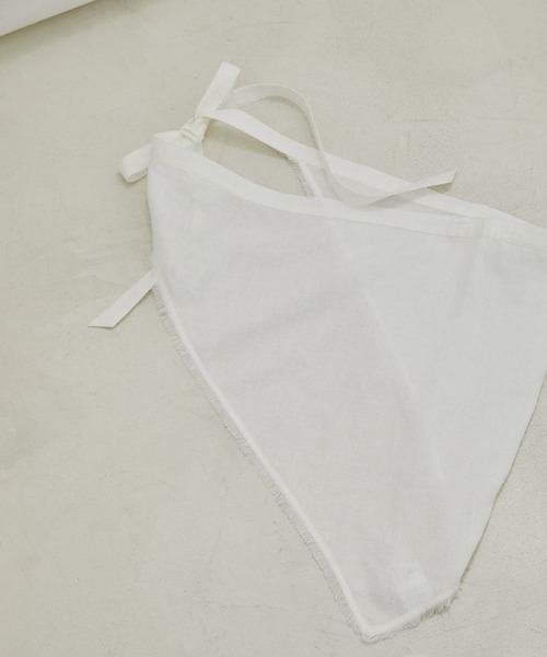 SALON adam et rope'（サロン アダム エ ロペ）の「【洗える】ノルマンディリネンマルチウェイカーチフ/麻（ストール/ショール・レディース・ホワイト/ダークブラウン/ピンク/グレー系その他・FREE）」の2枚目の写真