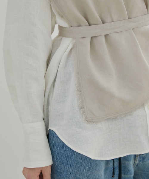 SALON adam et rope'（サロン アダム エ ロペ）の「【洗える】ノルマンディリネンマルチウェイカーチフ/麻（ストール/ショール・レディース・ホワイト/ダークブラウン/ピンク/グレー系その他・FREE）」の18枚目の写真