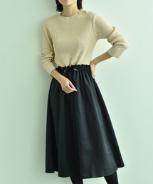 リブニットドッキングワンピース