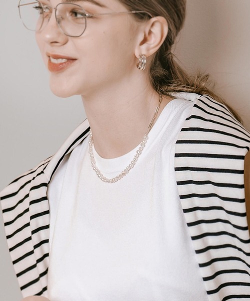 Ops.（オプス）の「パールネックレス バロックパール シルバー925 ネックレス 【Afrizo-Miktos-NK アフリジオ・ミクトス】（ネックレス・レディース・シルバー/イエローゴールド・ONE SIZE）」の6枚目の写真