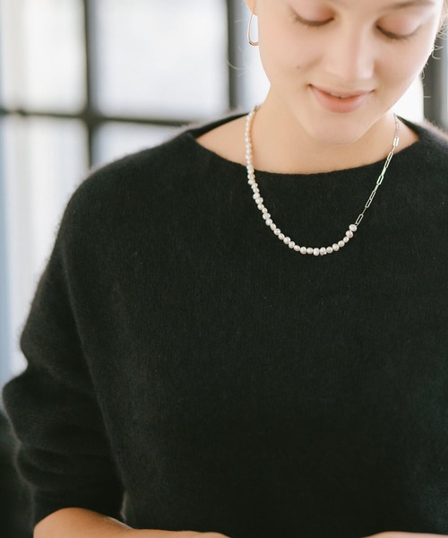 Ops.（オプス）の「パールネックレス バロックパール シルバー925 ネックレス 【Afrizo-Miktos-NK アフリジオ・ミクトス】（ネックレス・レディース・シルバー/イエローゴールド・ONE SIZE）」の8枚目の写真