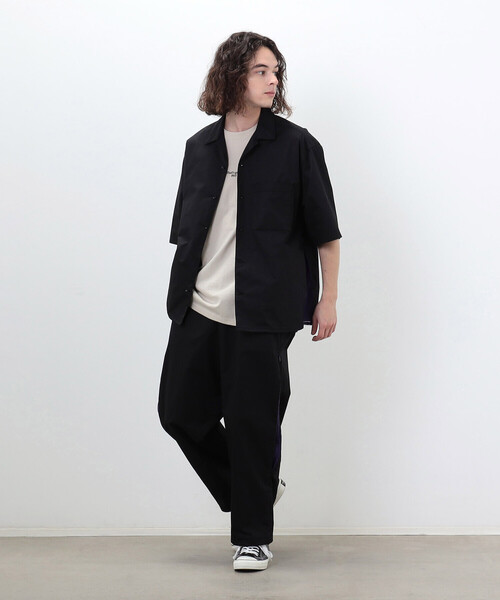 Purple&Yellow（パープルアンドイエロー）の「ベンチレーション オープンカラーシャツ（シャツ/ブラウス・メンズ・ブラック/ベージュ・SMALL/MEDIUM/LARGE）」の6枚目の写真