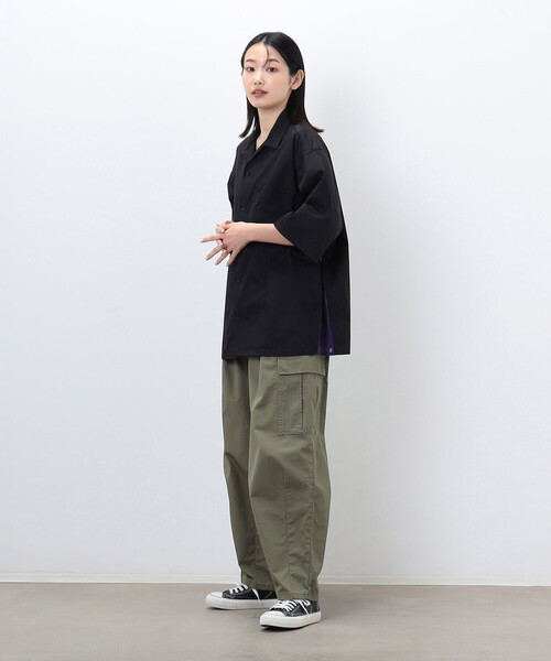 Purple&Yellow（パープルアンドイエロー）の「ベンチレーション オープンカラーシャツ（シャツ/ブラウス・メンズ・ブラック/ベージュ・SMALL/MEDIUM/LARGE）」の9枚目の写真