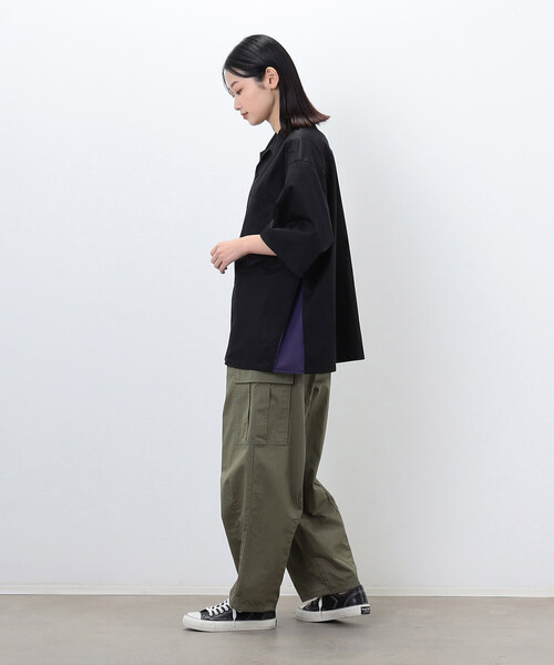 Purple&Yellow（パープルアンドイエロー）の「ベンチレーション オープンカラーシャツ（シャツ/ブラウス・メンズ・ブラック/ベージュ・SMALL/MEDIUM/LARGE）」の3枚目の写真