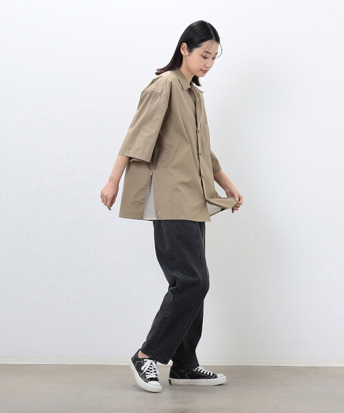 Purple&Yellow（パープルアンドイエロー）の「ベンチレーション オープンカラーシャツ（シャツ/ブラウス・メンズ・ブラック/ベージュ・SMALL/MEDIUM/LARGE）」の18枚目の写真