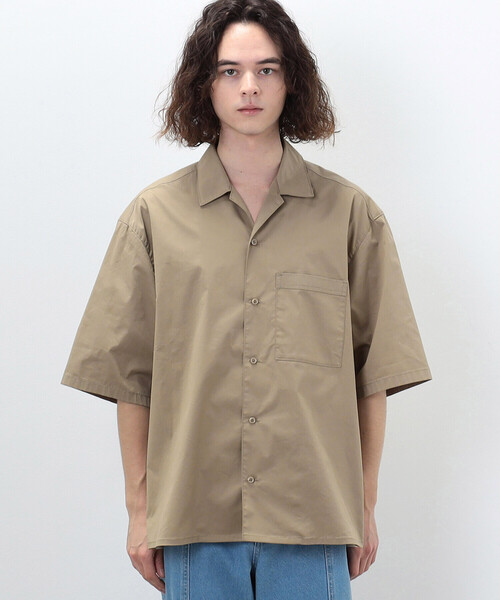 Purple&Yellow（パープルアンドイエロー）の「ベンチレーション オープンカラーシャツ（シャツ/ブラウス・メンズ・ブラック/ベージュ・SMALL/MEDIUM/LARGE）」の4枚目の写真