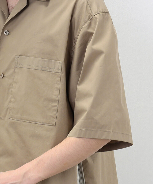 Purple&Yellow（パープルアンドイエロー）の「ベンチレーション オープンカラーシャツ（シャツ/ブラウス・メンズ・ブラック/ベージュ・SMALL/MEDIUM/LARGE）」の8枚目の写真