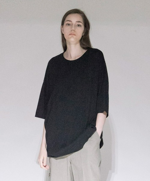 VOAAOV(ヴォアーブ)の「【VOAAOV】COTTON MODAL T-Shirt(Tシャツ/カットソー・メンズ・アイボリー/ブルー/ブラック/カーキ・FREE)」の3枚目の写真