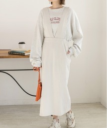 ad thie（アドティエ）の「着やせ ナロージャンパースカート 裏毛（サロペット/オーバーオール）」