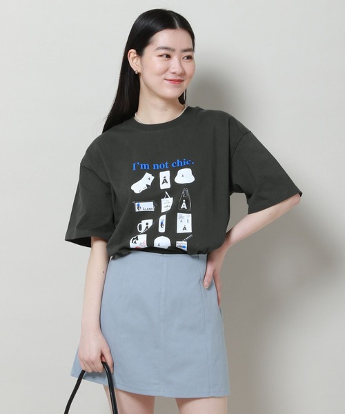 ALAND（エーランド）の「【UNISEX】ALAND／AgoodsT 2907379（Tシャツ/カットソー・レディース・チャコール/グレー/オフホワイト・MEDIUM/LARGE）」の4枚目の写真