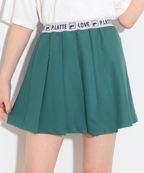 FILA(フィラ)の「【FILAコラボ】FILA×PINKLATTE ロゴジャカードスカート(スカート・キッズ・ネイビー/ダークグリーン/オフホワイト・16/14/15 )」の1枚目の写真