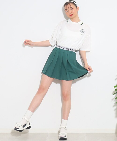 FILA(フィラ)の「【FILAコラボ】FILA×PINKLATTE ロゴジャカードスカート(スカート・キッズ・ネイビー/ダークグリーン/オフホワイト・16/14/15 )」の12枚目の写真