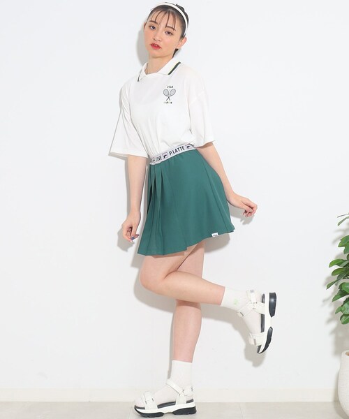 FILA(フィラ)の「【FILAコラボ】FILA×PINKLATTE ロゴジャカードスカート(スカート・キッズ・ネイビー/ダークグリーン/オフホワイト・16/14/15 )」の13枚目の写真