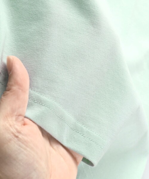 BRANSHES（ブランシェス）の「ドルマン半袖Tシャツ（Tシャツ/カットソー・キッズ・サックスブルー/チャコールグレー/オフホワイト/ライトグリーン・130/140/110/120/100）」の22枚目の写真