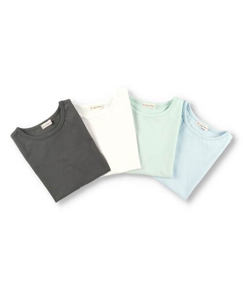 BRANSHES（ブランシェス）の「ドルマン半袖Tシャツ（Tシャツ/カットソー・キッズ・サックスブルー/チャコールグレー/オフホワイト/ライトグリーン・130/140/110/120/100）」の9枚目の写真