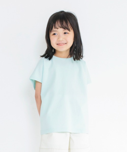 BRANSHES（ブランシェス）の「ドルマン半袖Tシャツ（Tシャツ/カットソー・キッズ・サックスブルー/チャコールグレー/オフホワイト/ライトグリーン・130/140/110/120/100）」の4枚目の写真