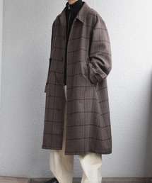 INTER FACTORY | ファッションインフルエンサー DAISUKE - ワイドアームチェックバルマカーンコート(ステンカラーコート)