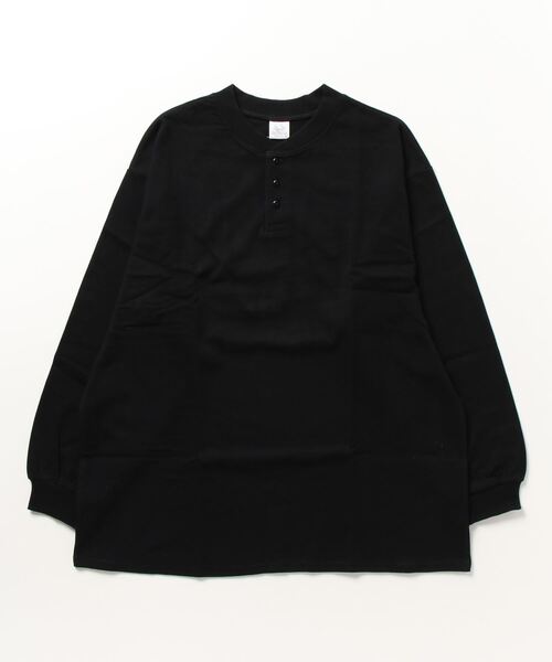FRUIT OF THE LOOM（フルーツオブザルーム）の「【FRUIT OF THE LOOM/フルーツオブザルーム】ヘビーオンス ヘンリーネック L/S TEEシャツ（Tシャツ/カットソー・レディース・ホワイト/ブラック・L/XL/3L/M）」の2枚目の写真