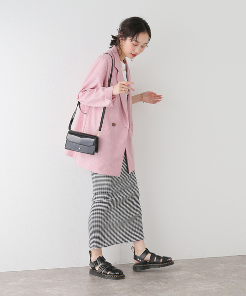 U by SPICK&SPAN（ユーバイスピックアンドスパン）の「リネンライクオーバージャケット（その他アウター・レディース・ピンク/ベージュ・FREE）」の7枚目の写真