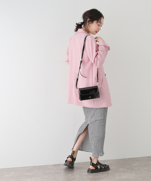 U by SPICK&SPAN（ユーバイスピックアンドスパン）の「リネンライクオーバージャケット（その他アウター・レディース・ピンク/ベージュ・FREE）」の8枚目の写真