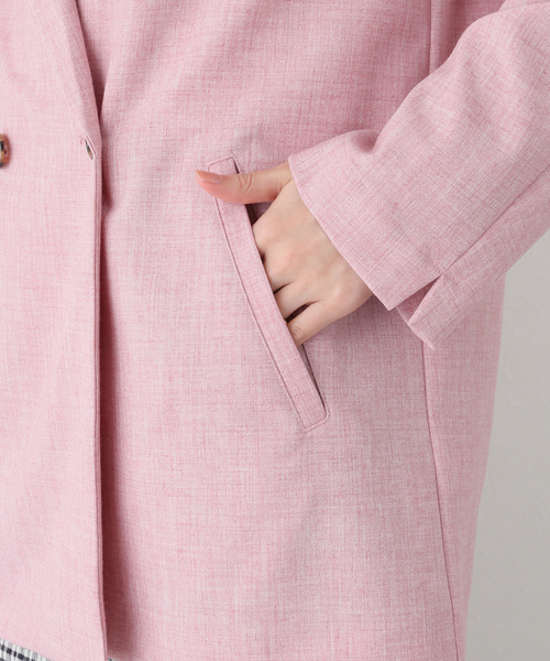 U by SPICK&SPAN（ユーバイスピックアンドスパン）の「リネンライクオーバージャケット（その他アウター・レディース・ピンク/ベージュ・FREE）」の16枚目の写真