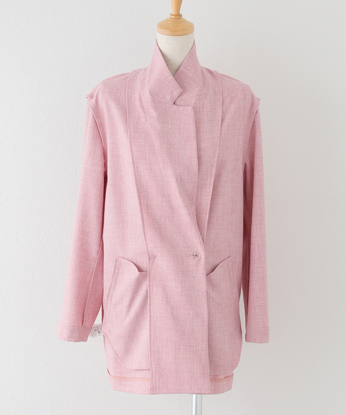 U by SPICK&SPAN（ユーバイスピックアンドスパン）の「リネンライクオーバージャケット（その他アウター・レディース・ピンク/ベージュ・FREE）」の21枚目の写真