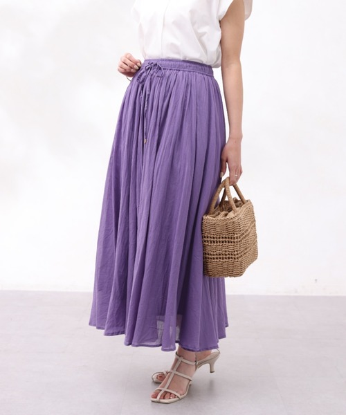 Chez toi(シェトワ)の「INDIA/コットンボイルギャザースカート(スカート・レディース・イエロー/ブラック/オレンジ/パープル・FREE)」の7枚目の写真